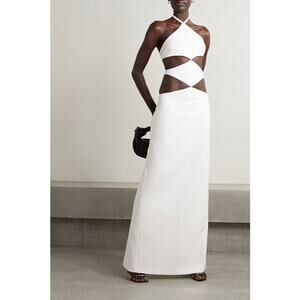 NWT $ 2000 MÔNOTCutout crepe halterneck gownBridal Wedding Dress Sz 8 Bride